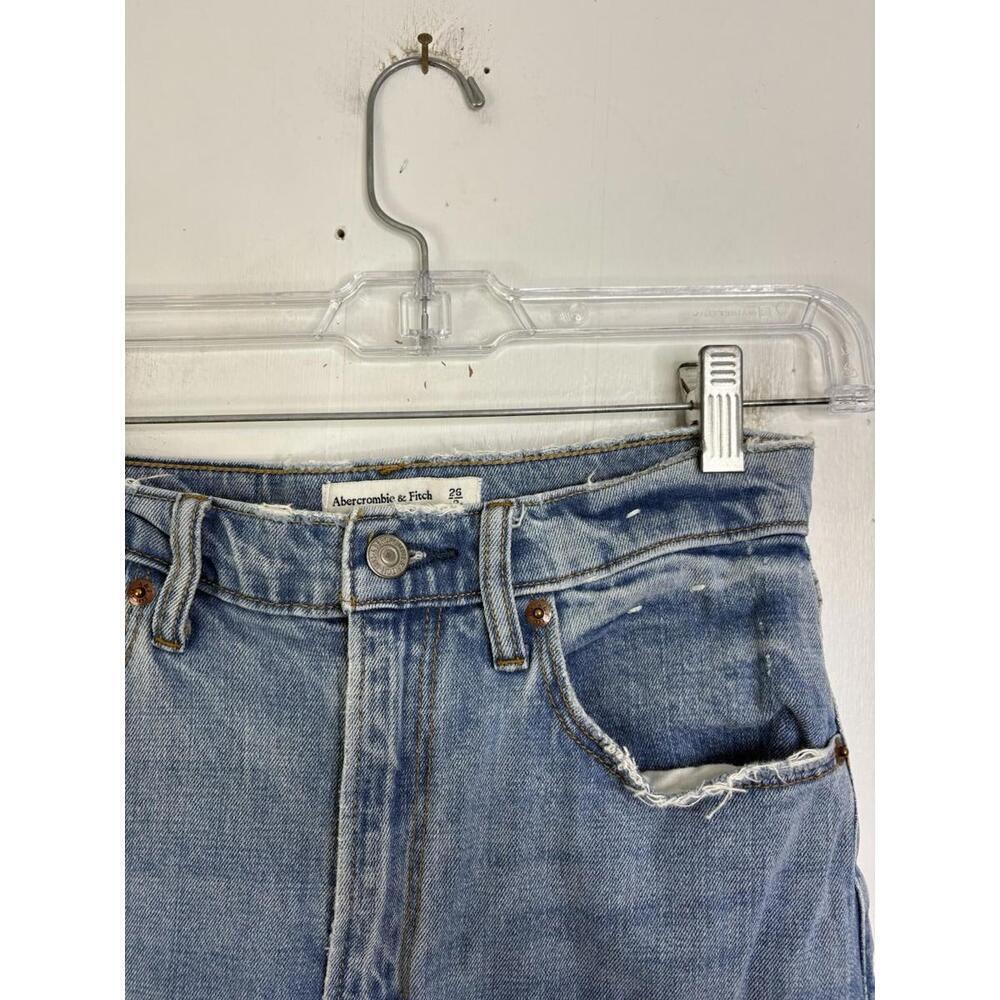 Abercrombie Fitch Jeans Womens 26 2 Ankle Straight Ultra High Rise Chewed Hem - Picture 3 of 11